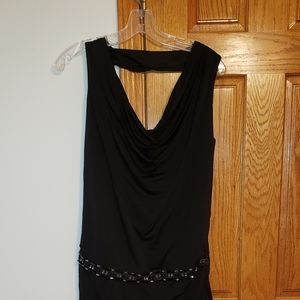 Black mini silky dress